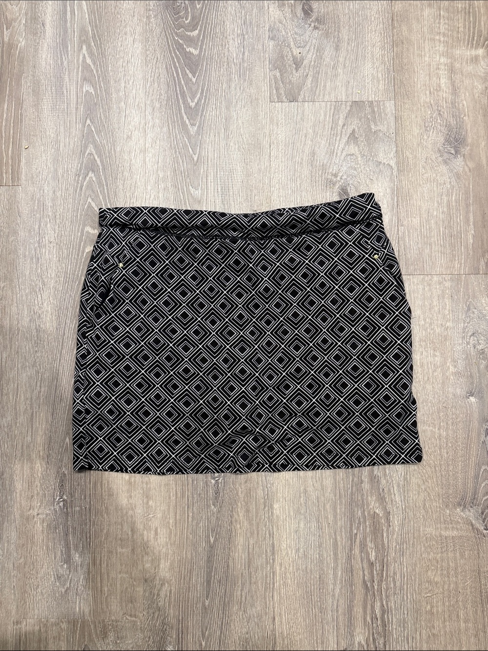 Black & White Plaid Mini Skirt